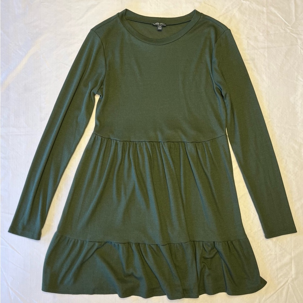 Dark Green Long Sleeve Dress
